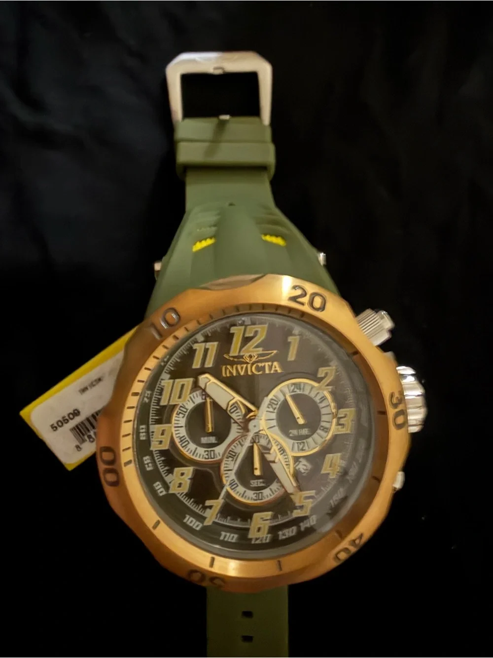 Invicta Men’s Hydra Chronograph Watch — Green/Gold